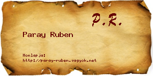 Paray Ruben névjegykártya